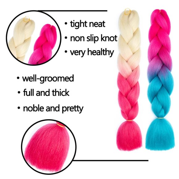 Jumbo Braid 24 Inches Synthetic Hair Ombre - Picture 6 of 6